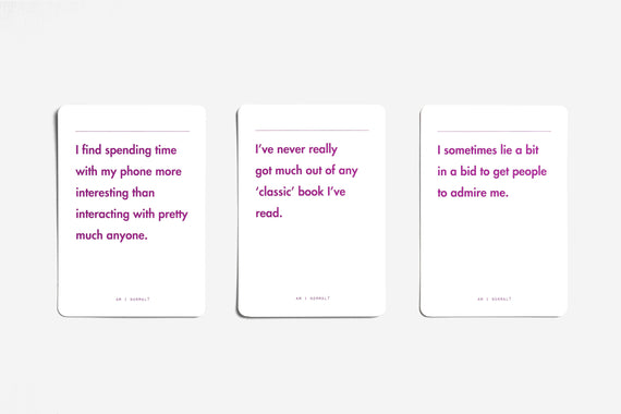 Am I Normal? Card Game 52 cards to find out just how weird (or not) you might be.